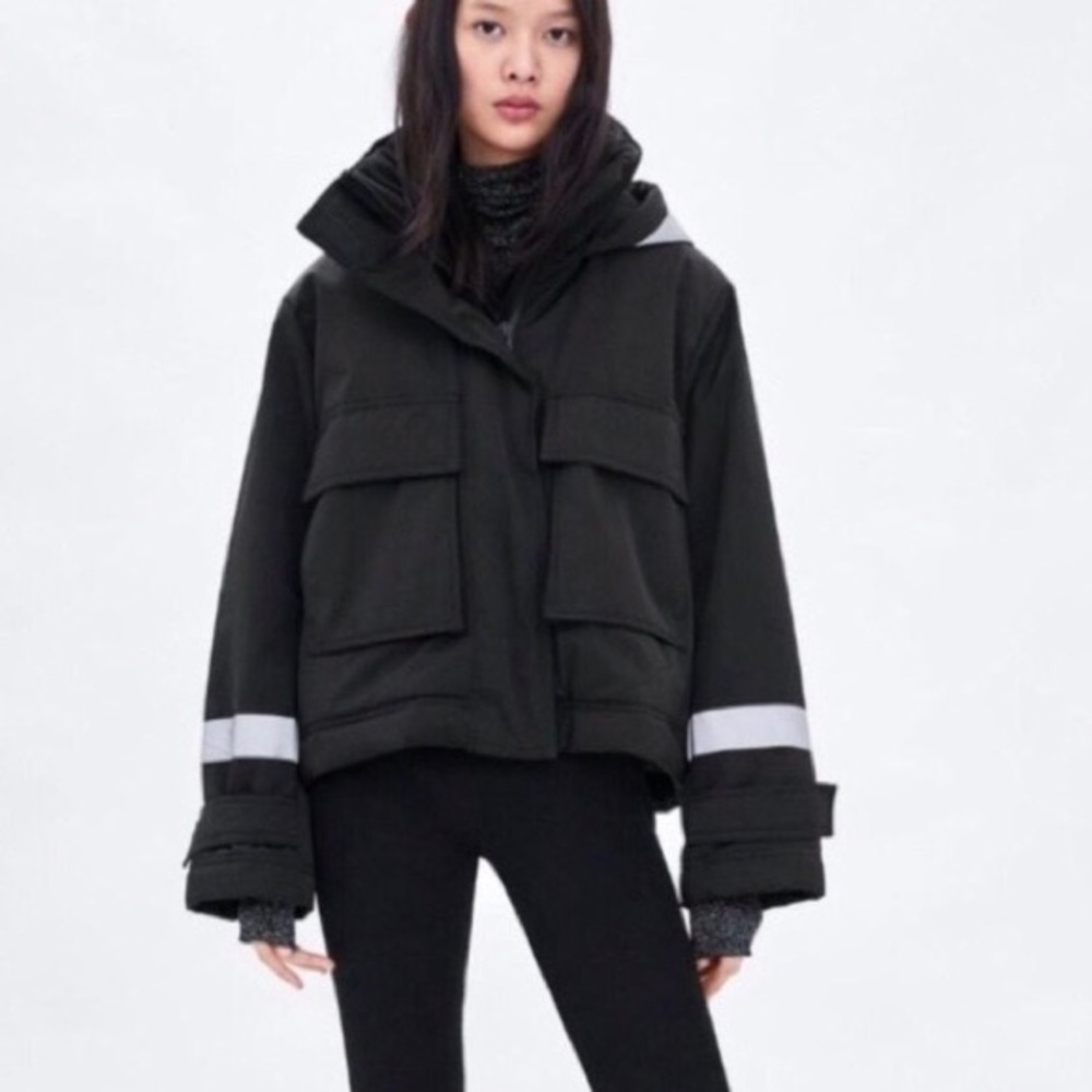 Zara Limited Edition Reflective Puffer Jacket